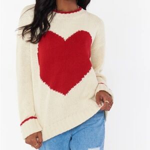 Show Me Your Mumu Sweetheart ❤️ Sweater ~ in White Knit